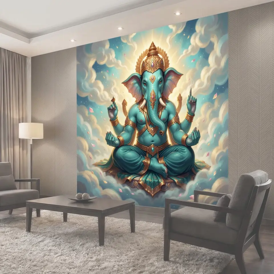 Фотообои Бог Ганеша в облаках