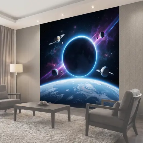 Фотообои Космический пейзаж с планетами