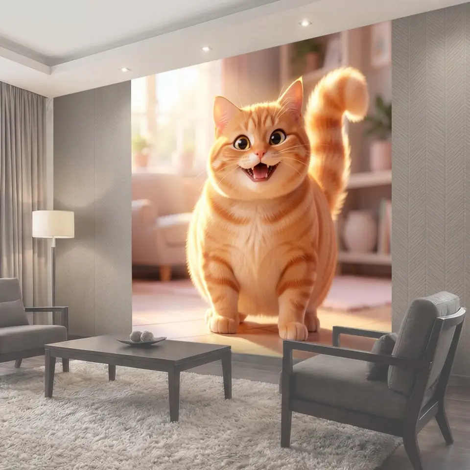 Фотообои Улыбающийся рыжий котенок