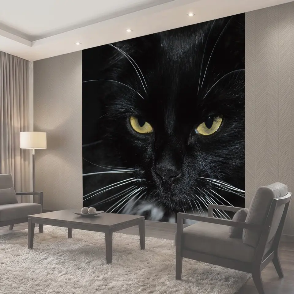 Фотообои Cat, black cat, cat's eyes