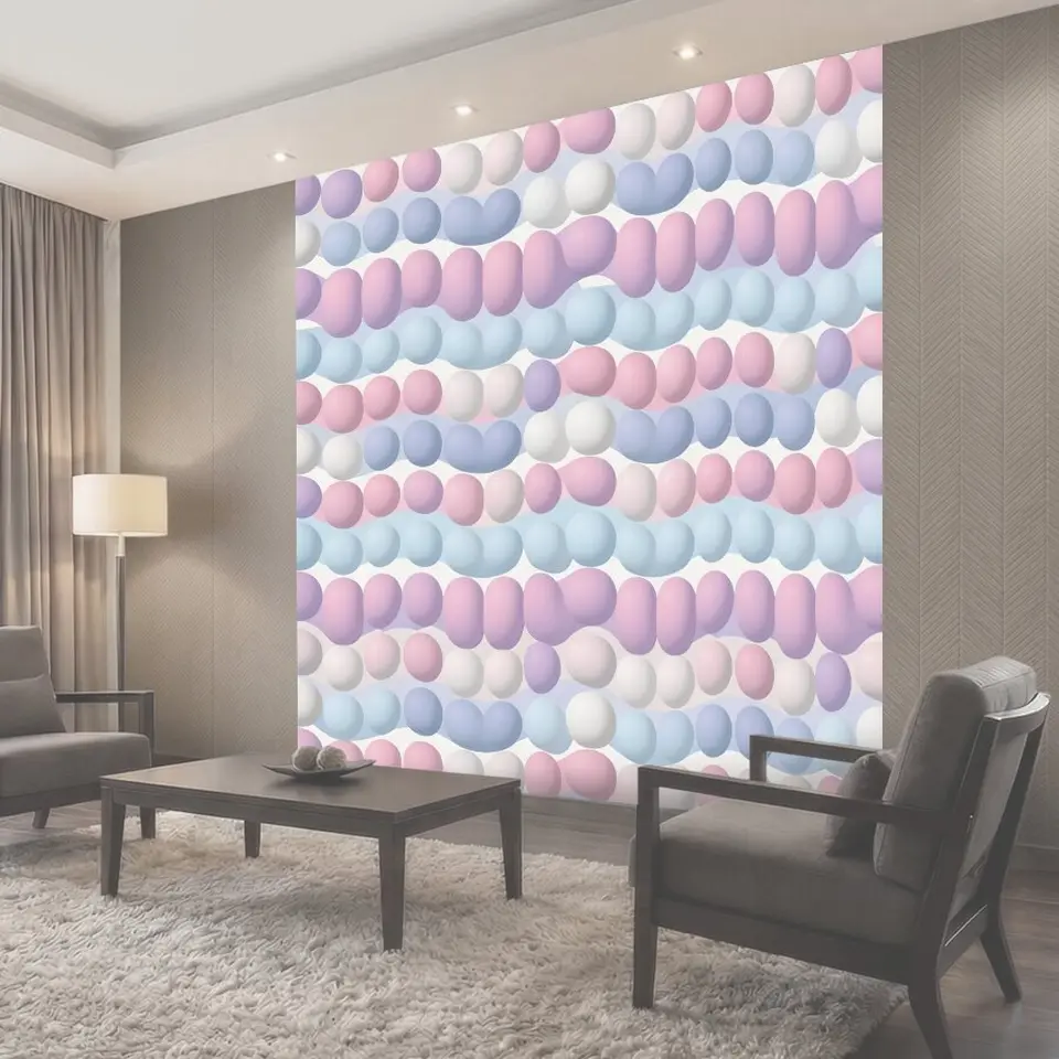 Фотообои Полосы из 3D-овалов пастельных цветов