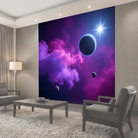 Фотообои Космический пейзаж с планетами