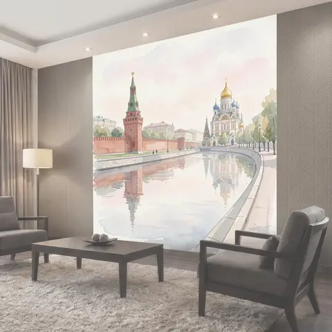 Фотообои Московский кремль у набережной