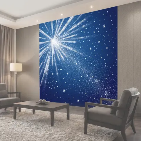 Фотообои Снежная звезда и звездопад