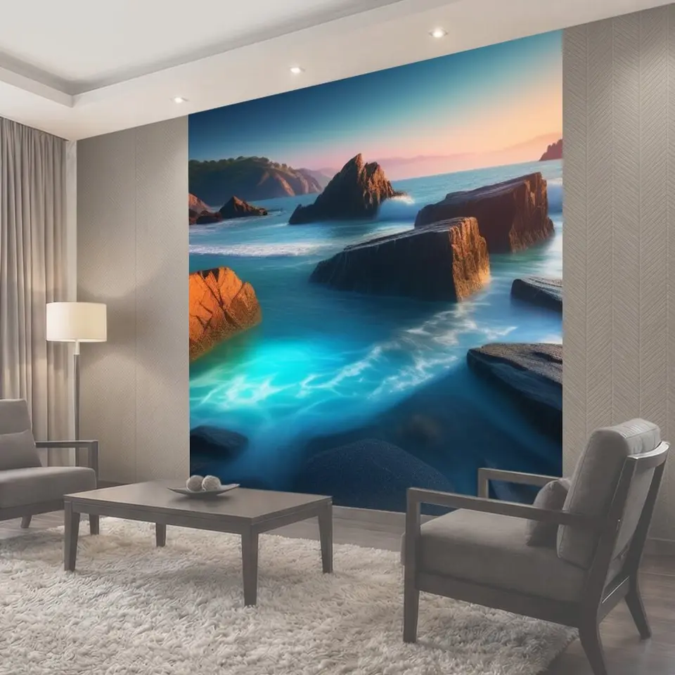 Фотообои Морской пейзаж с камнем красивый