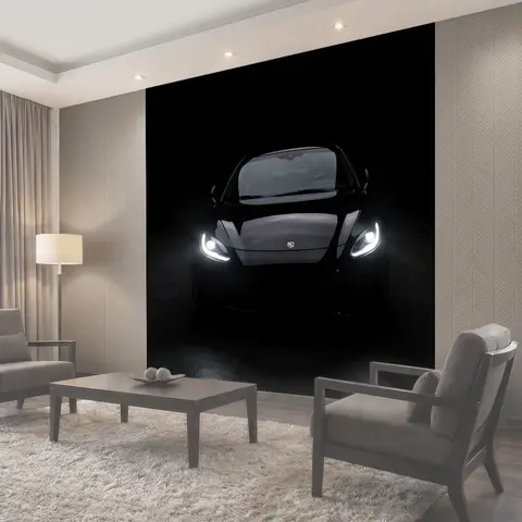 Фотообои Черный спортивный автомобиль спереди