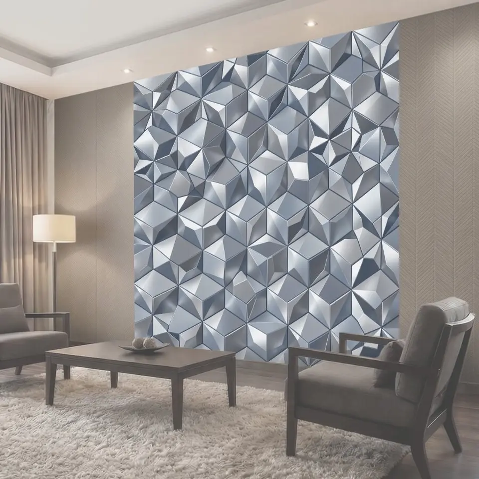 Фотообои 3D-кубики из металлических граней