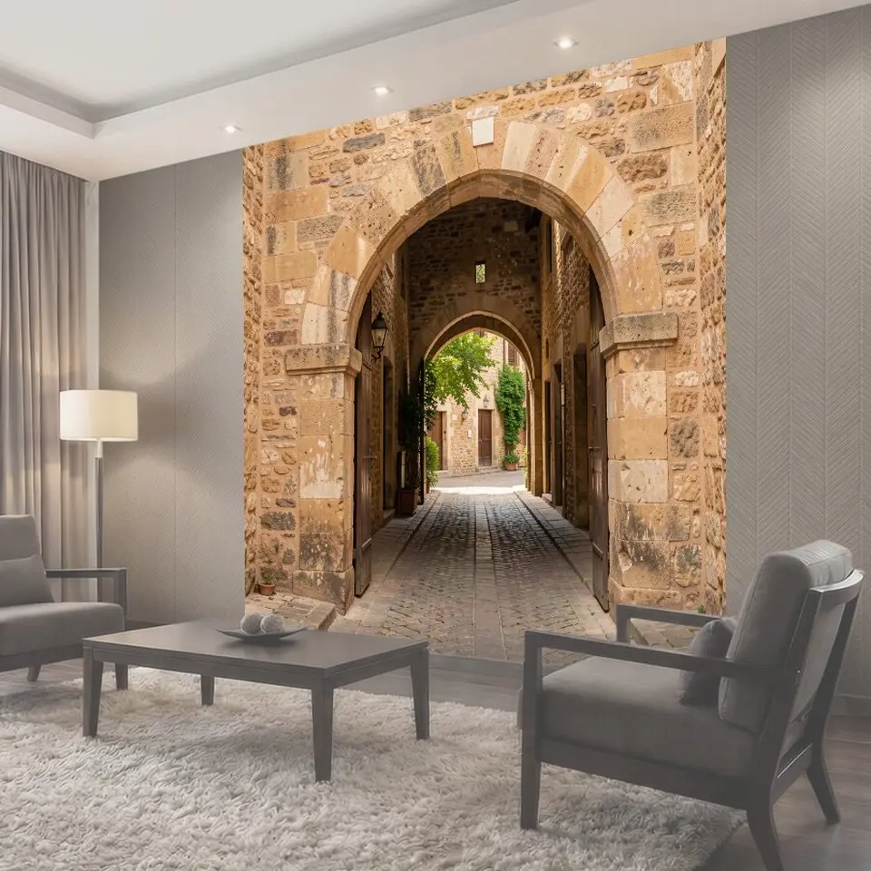 Фотообои Каменная арка в старом дворике