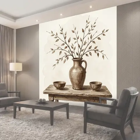 Фотообои Ветви в керамическом кувшине