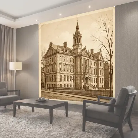 Фотообои Винтажная усадьба с башней