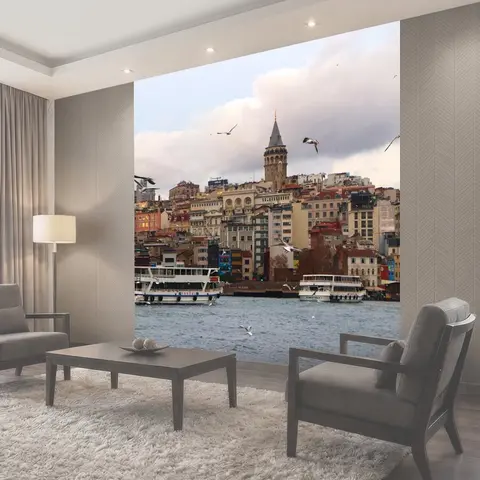 Фотообои Галата, галатская башня, стамбул