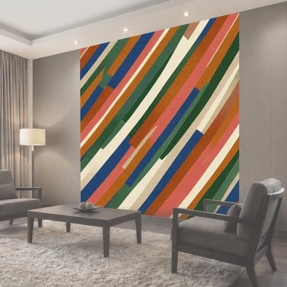 Фотообои Диагональная геометрия в ретроцветах