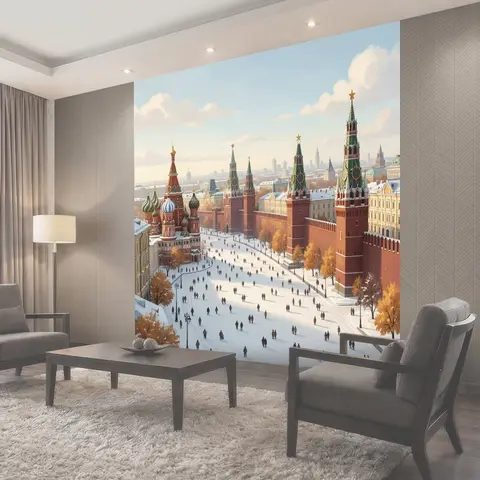 Фотообои Зимняя Москва у Кремля