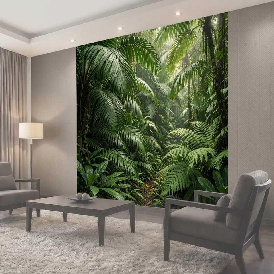 Фотообои Тропический лес с пальмами