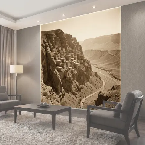 Фотообои Каменные дома в скале