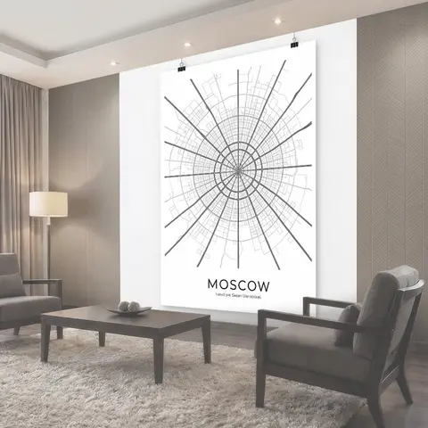 Фотообои Схема Москвы в минимализме