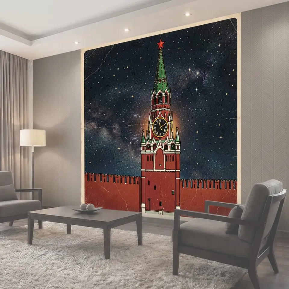 Фотообои Спасская башня под звездным небом