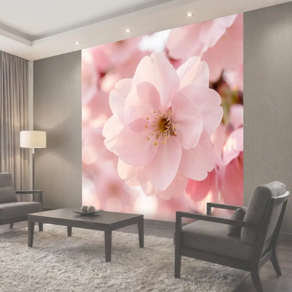 Фотообои Нежные розовые цветы сакуры