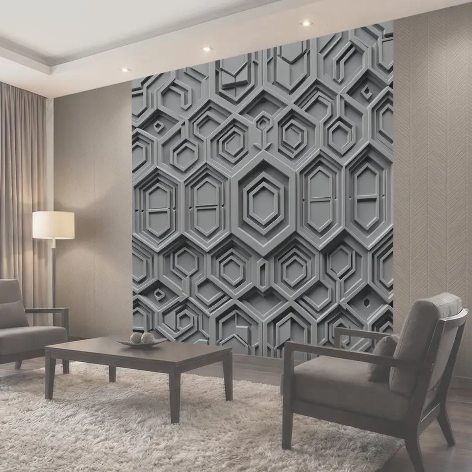 Фотообои Геометрический 3D-мотив из шестиугольников