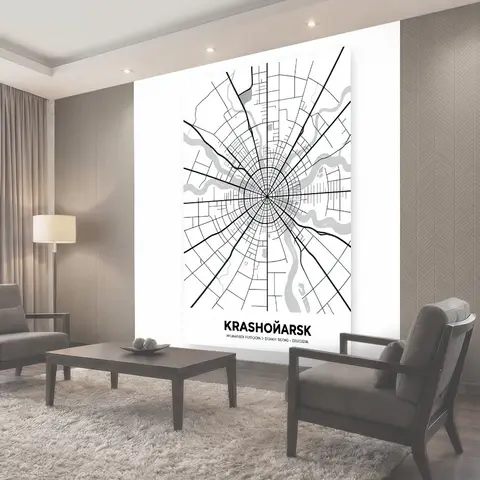 Фотообои Схематичная карта Красноярска