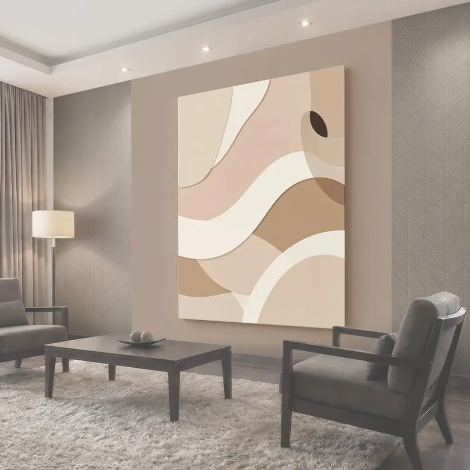 Фотообои Абстрактные бежевые волны и формы