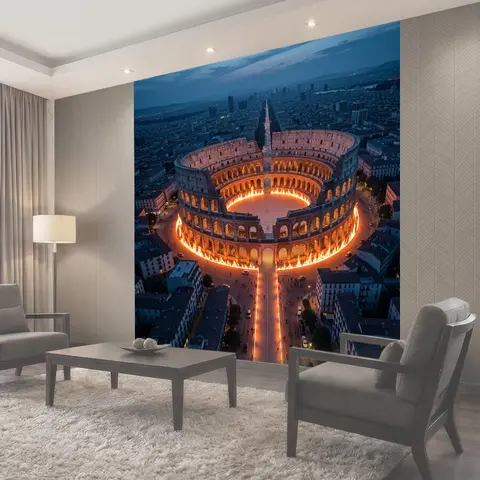 Фотообои Античная арена в огне
