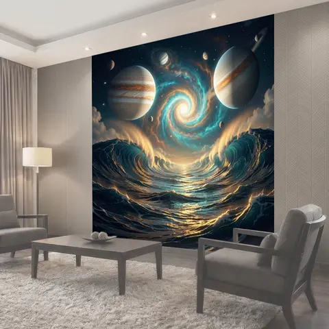 Фотообои Космический океан и планеты