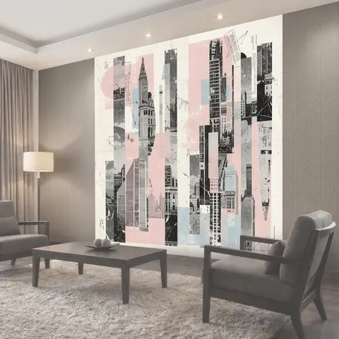 Фотообои Архитектурный коллаж мегаполиса
