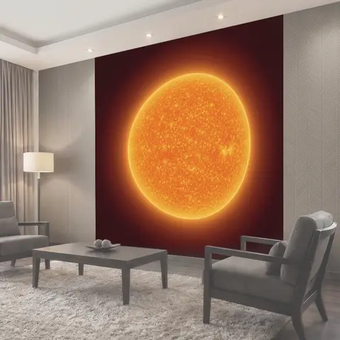 Фотообои Солнечный диск с плазменной текстурой