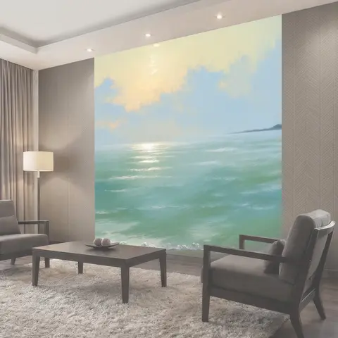 Фотообои Море в стиле малярные краски