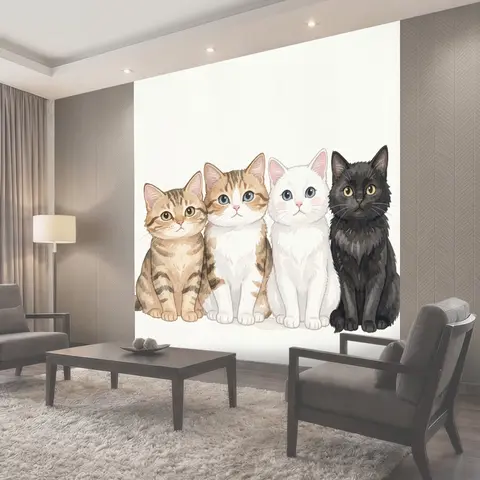 Фотообои Четверка котят разных окрасов