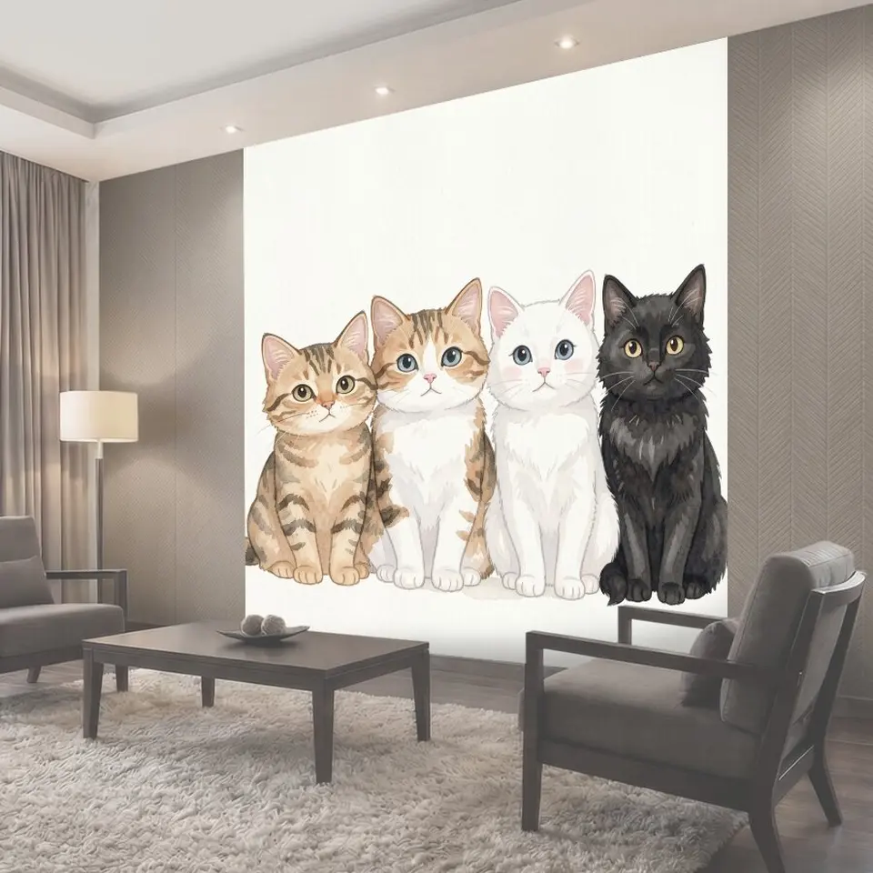 Фотообои Четверка котят разных окрасов