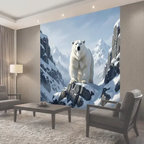 Фотообои Арктический зверь на утесе