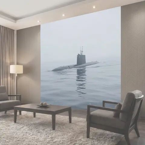 Фотообои Морская техника в тумане