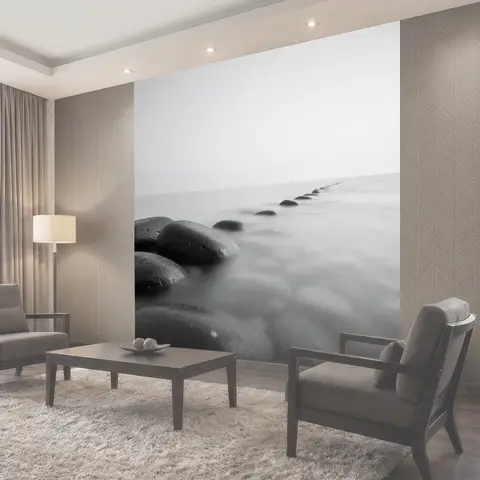 Фотообои Камни в туманной воде