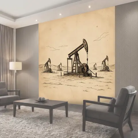 Фотообои Нефтяные качалки в пустыне
