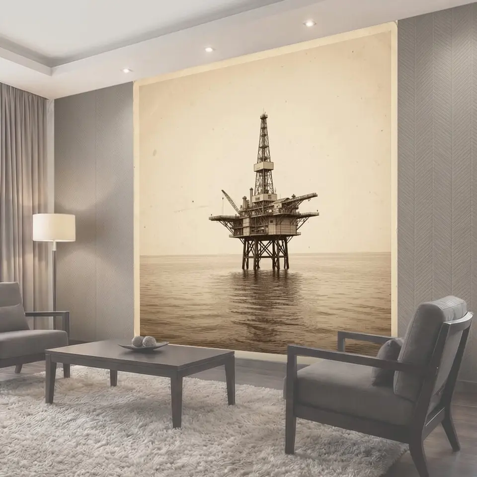 Фотообои Офшорная буровая в море
