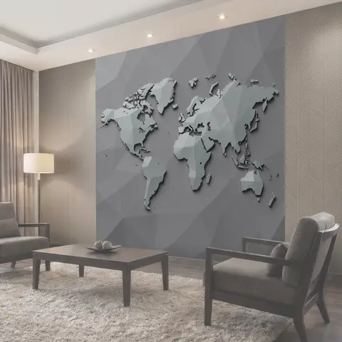 Фотообои Географическая карта мира в 3D