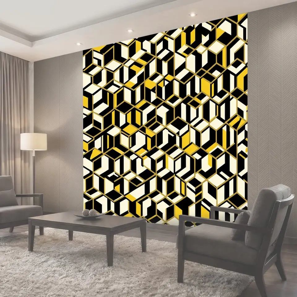 Фотообои 3D кубический паттерн в полосах