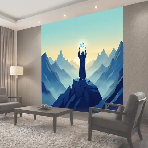 Фотообои Фэнтезийный страж в горах