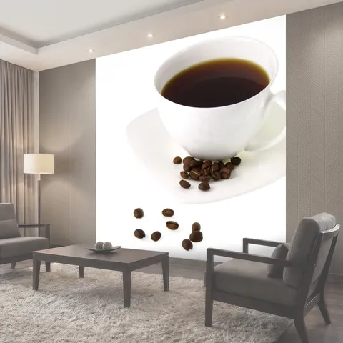 Фотообои Cup Of Coffee Чашка кофе на белом фоне с несколькими