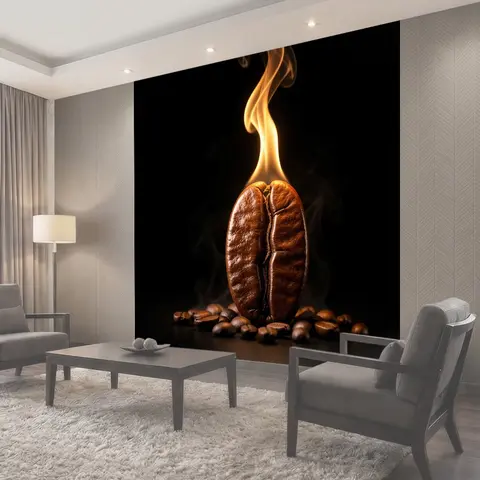 Фотообои Горящие кофейные зерна