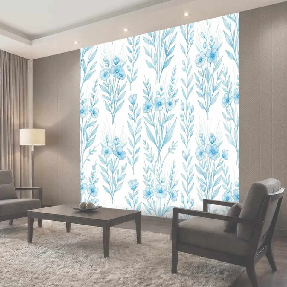 Фотообои Нежные голубые полевые цветы