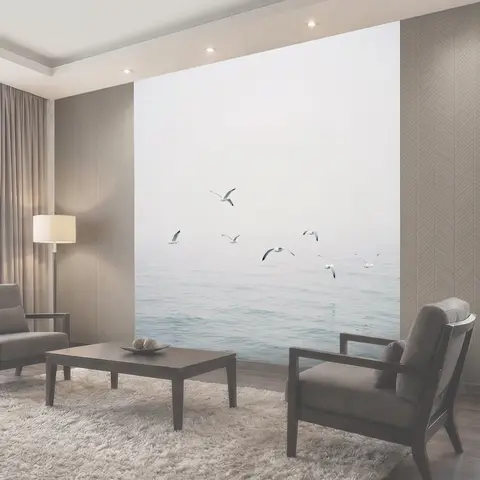 Фотообои Чайки над туманным морем