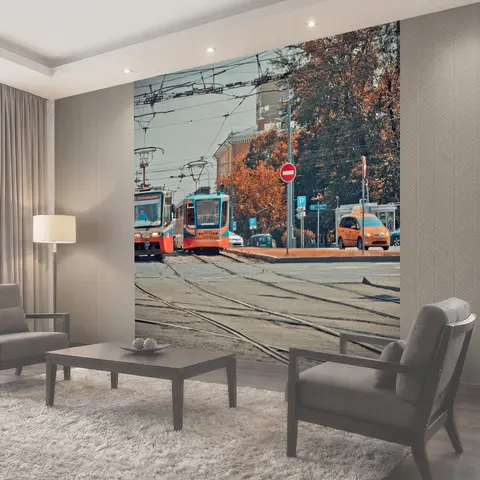 Фотообои Трамвай, город, вднх