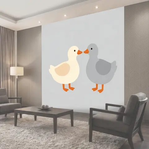 Фотообои Две утки навстречу друг другу