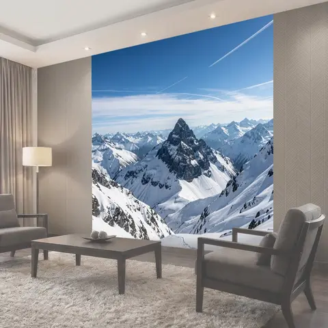 Фотообои Заснеженные горные вершины