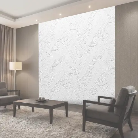 Фотообои 3D барельефные листья и завитки