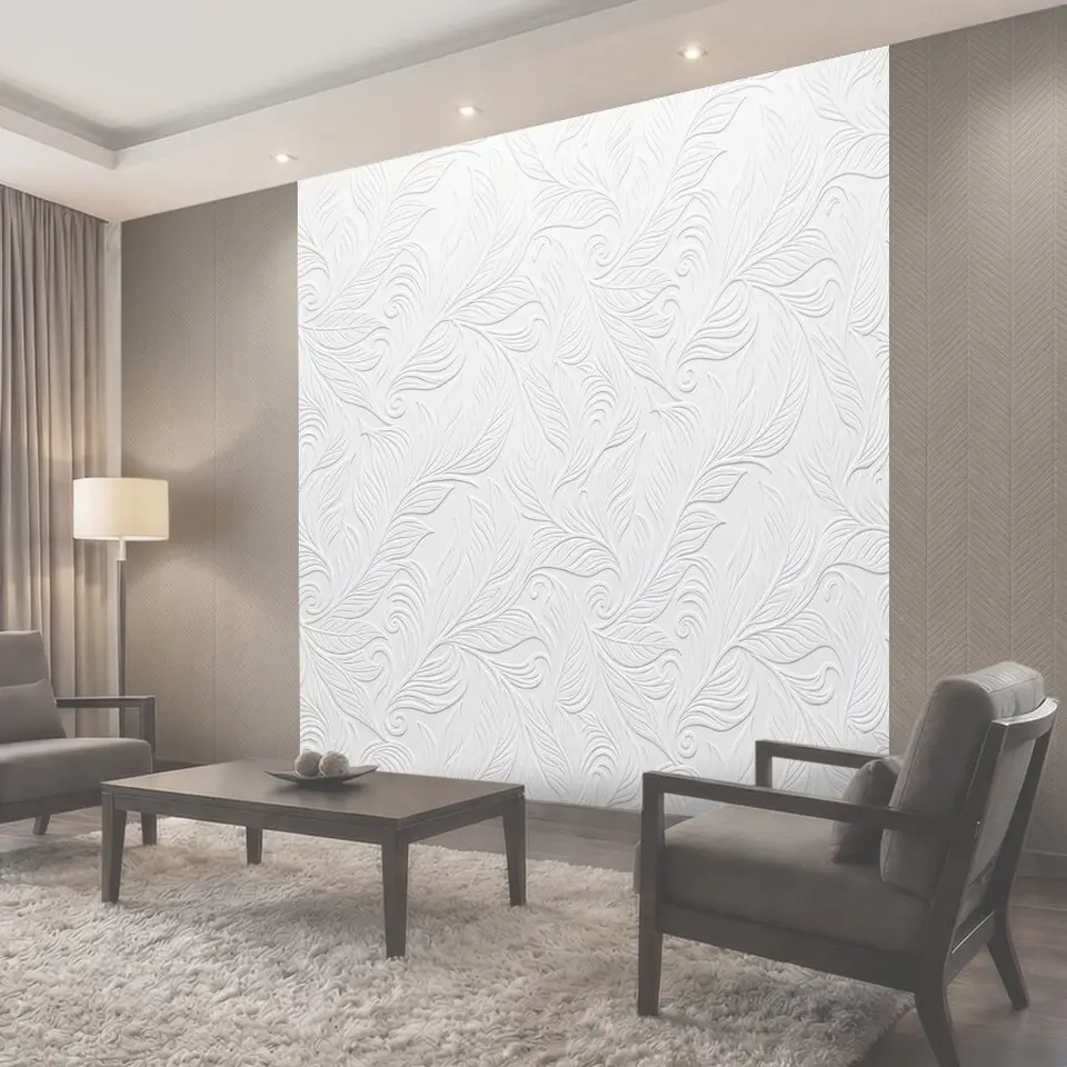 Фотообои 3D барельефные листья и завитки