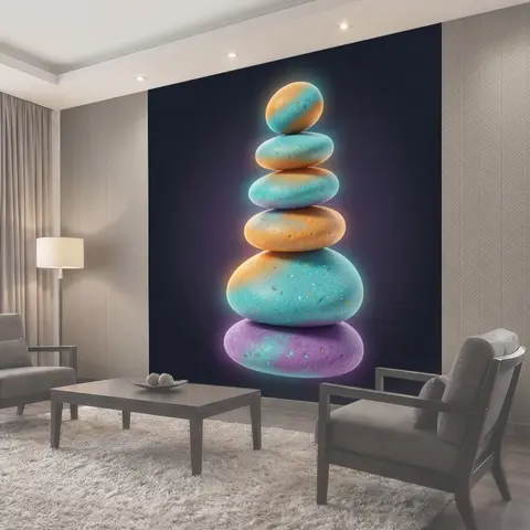 Фотообои Баланс разноцветных камней